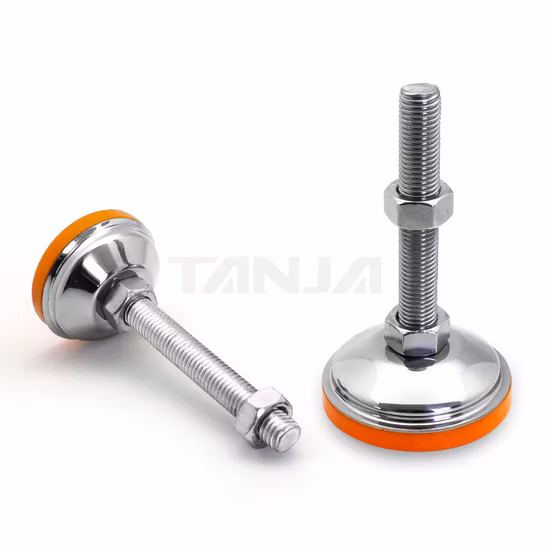 Piede livellatore fisso regolabile per macchinari per trasportatori di mobili Piedini in gomma da tavolo in acciaio per uso industriale