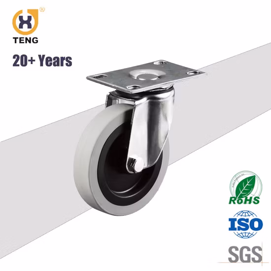 Ruota del carrello con rotelle industriale in nylon con stelo rotondo girevole OEM di fabbrica in Cina